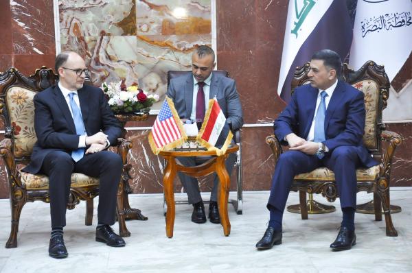 محافظ البصرة يستقبل سفير الولايات المتحدة الأمريكية لدى جمهورية العراق