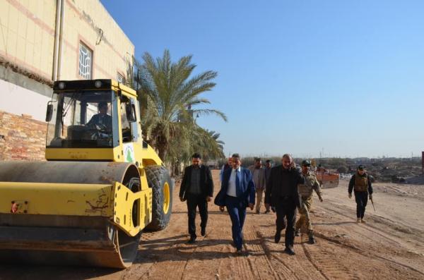 النائب الأول لمحافظ البصرة يطلع يتابع تنفيذ اعمال البنى التحتية في منطقة التنومة بقضاء شط العرب