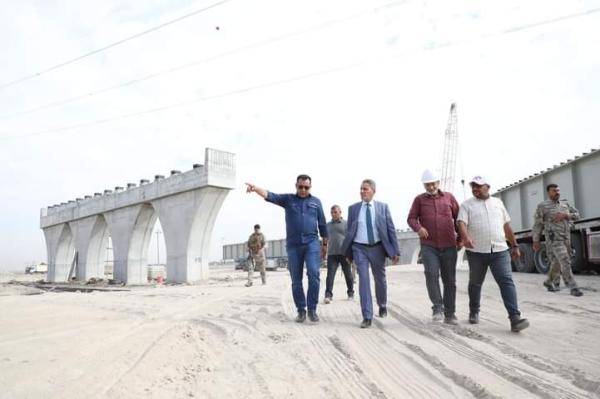 النائب الأول للمحافظ يتابع اعمال مشروع انشاء ثالث اطول جسر في البصرة ويؤكد افتتاحه خلال 8 اشهر