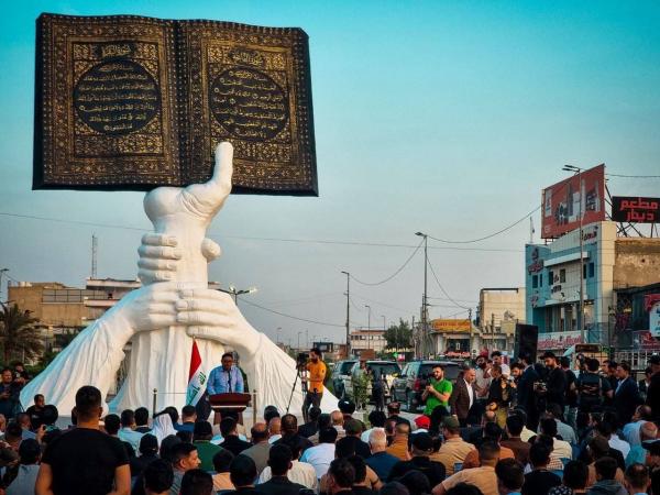 النائب الأول لمحافظ البصرة المهندس محمد طاهر التميمي يفتتح نصب القرآن الكريم في منطقة الحكيمية