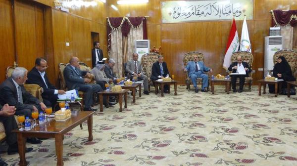 لقاء السيد مدير الناحية والسيد رئيس المجلس المحلي بالدكتور ماجد النصراوي محافظ البصرة