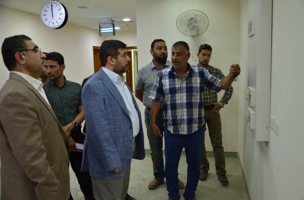 نائب محافظ البصرة" يطلع على مراحل مشروع انشاء مركز لمعالجة الحروق في مستشفى الفيحاء العام وسط البصرة.