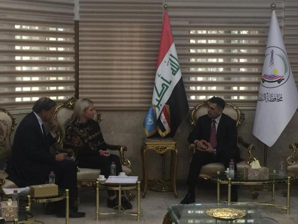 محافظ البصرة يلتقي ممثلة الأمين العام للأمم المتحدة في العراق.