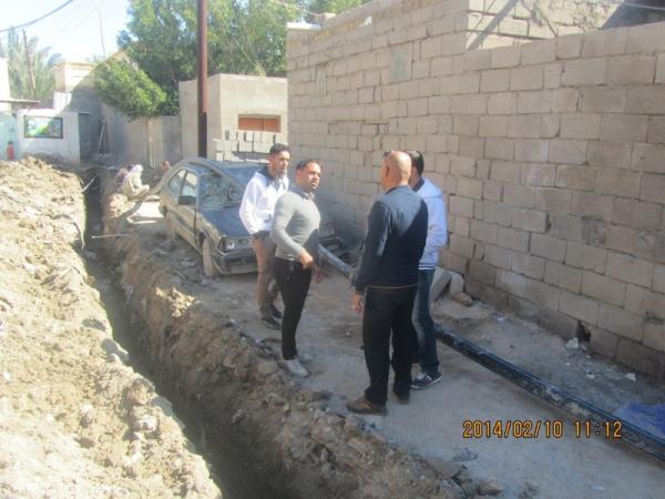 العقود الحكومية : انجاز مشروع مد أنابيب ناقلة في حي الانتصار